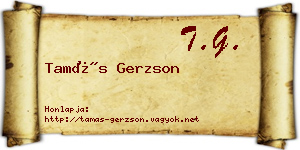 Tamás Gerzson névjegykártya