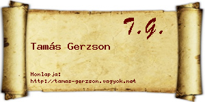Tamás Gerzson névjegykártya